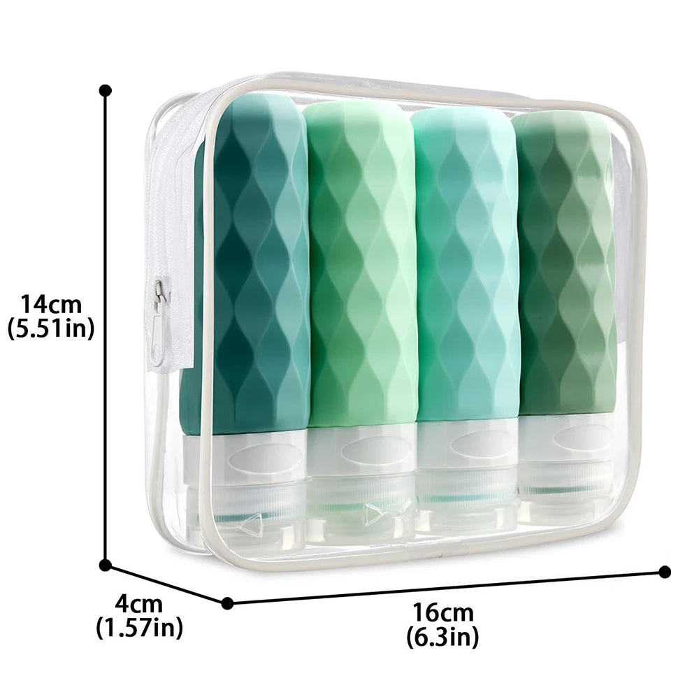 Set 4 Flaconi Viaggio Silicone Anti-Perdita (4 pz) – Ricaricabili