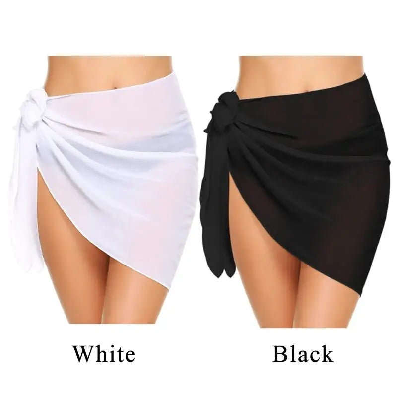 Pareo Estivo Donna 2026 Nero Sheer 50x180 cm Bikini Wrap Multiuso - Lido nova 