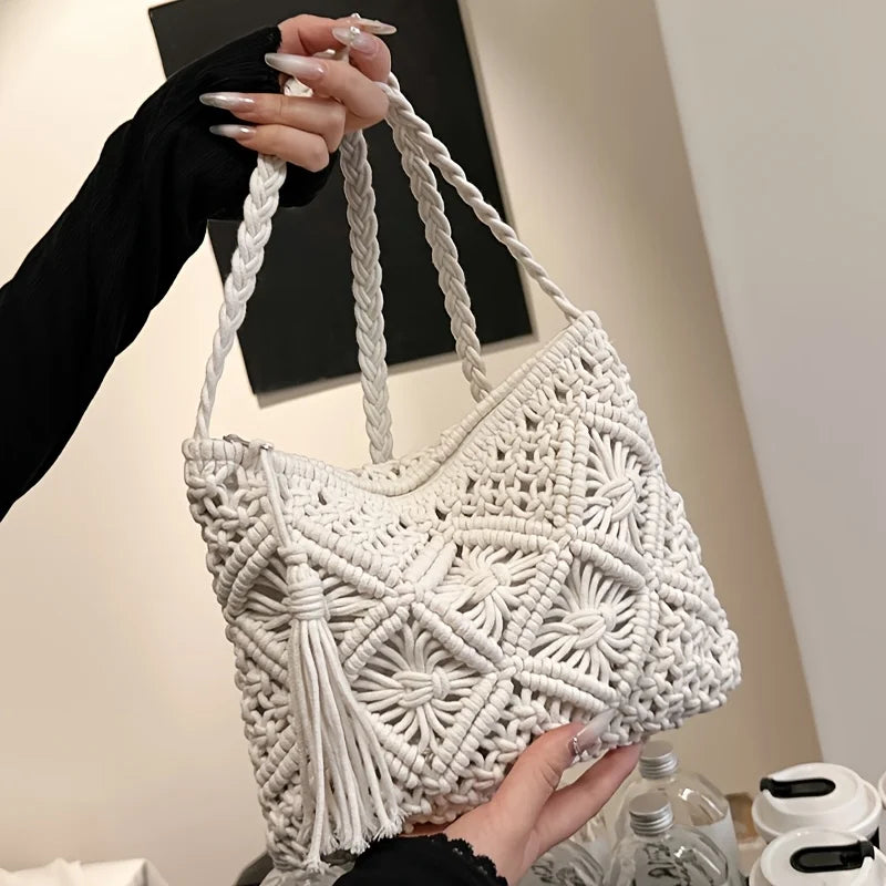 Borsa a Spalla Boho Chic in Cotone Intrecciato – Estate 2026