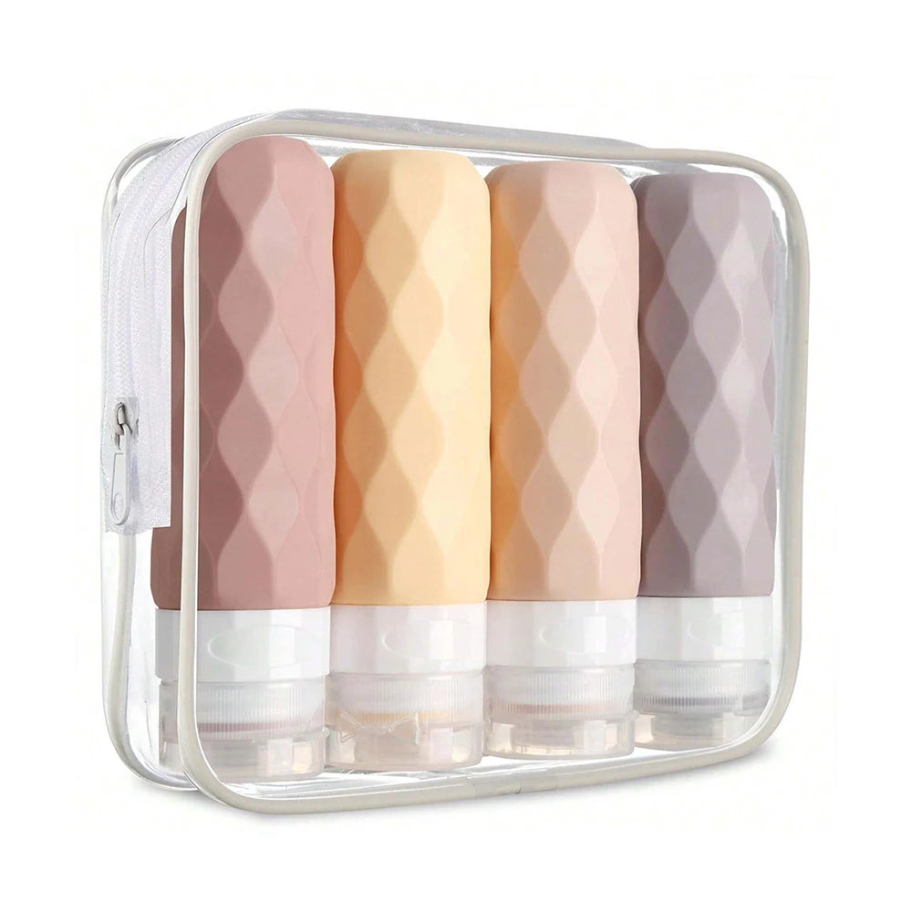 Set 4 Flaconi Viaggio Silicone Anti-Perdita (4 pz) – Ricaricabili