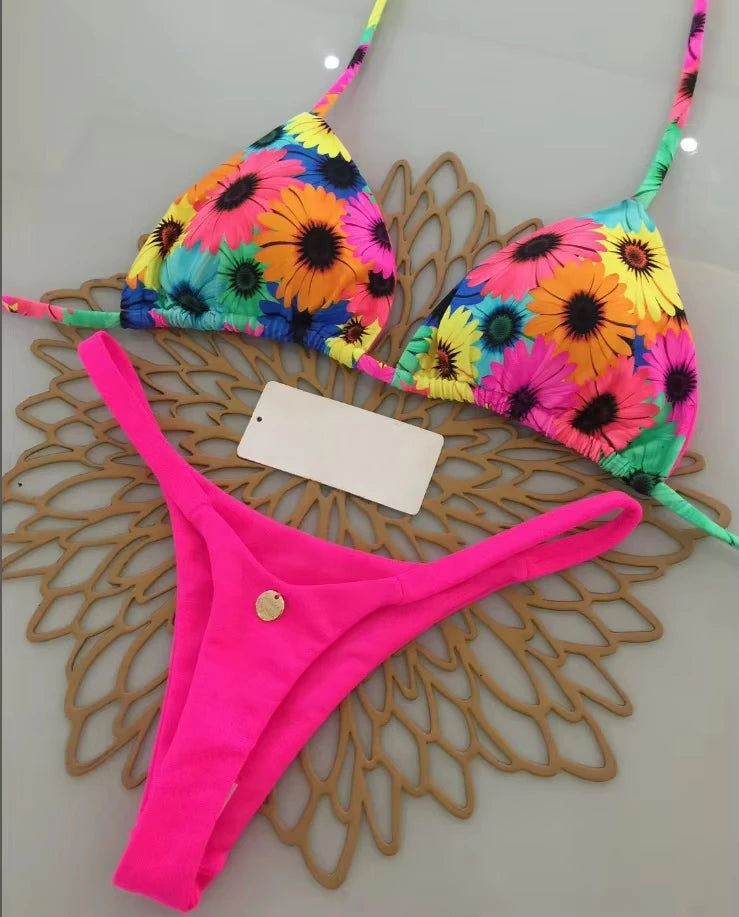 Bikini Donna 2026 Leopardato Sexy con Slip Thong per Mare e Vacanze - Lido nova 