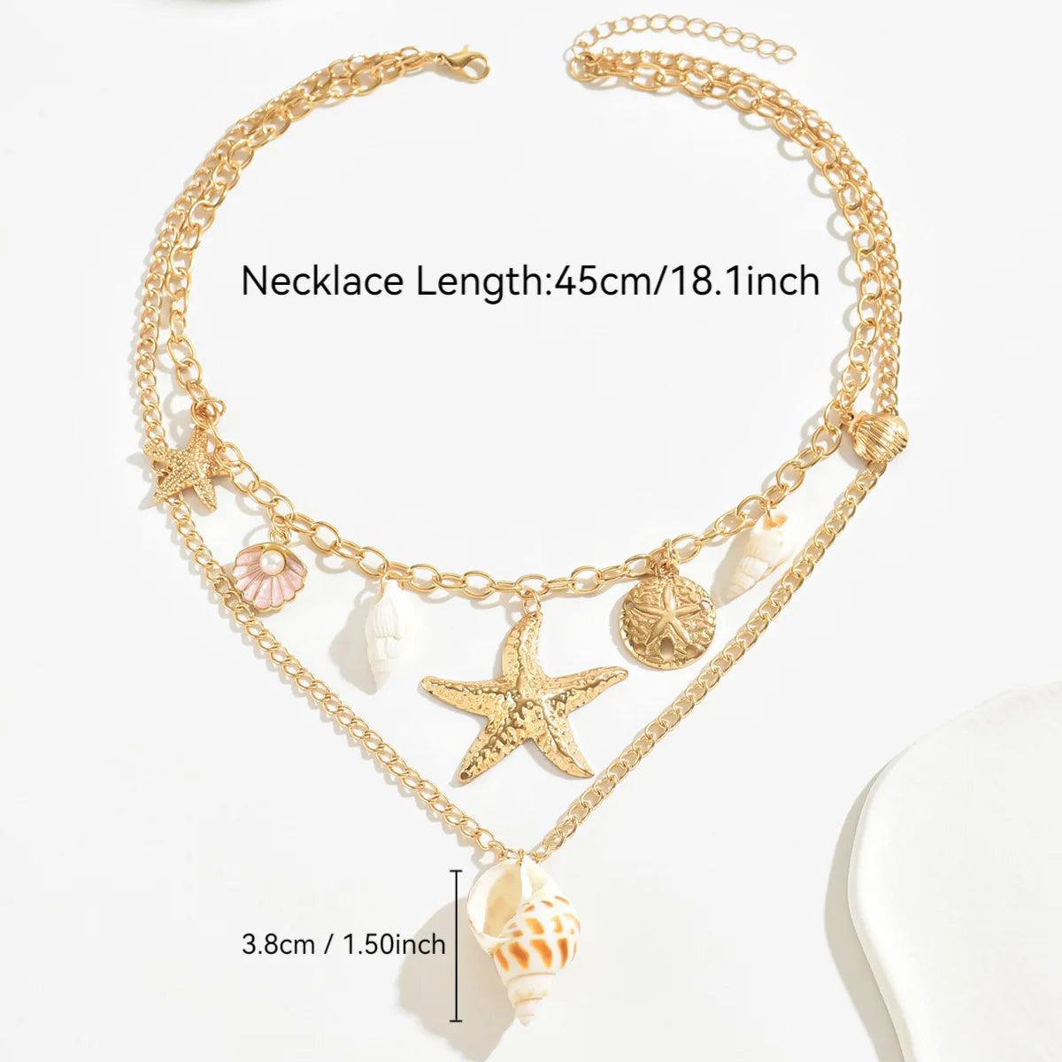 Collana Luxury Beach con Conchiglia & Stella Marina – Oro Boho Chic Donna Estate 2026