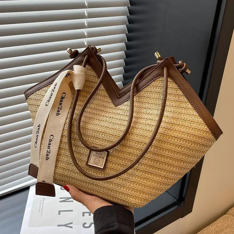 Borsa a Spalla in Paglia Intrecciata – Leisure Vintage Donna Estate 2026