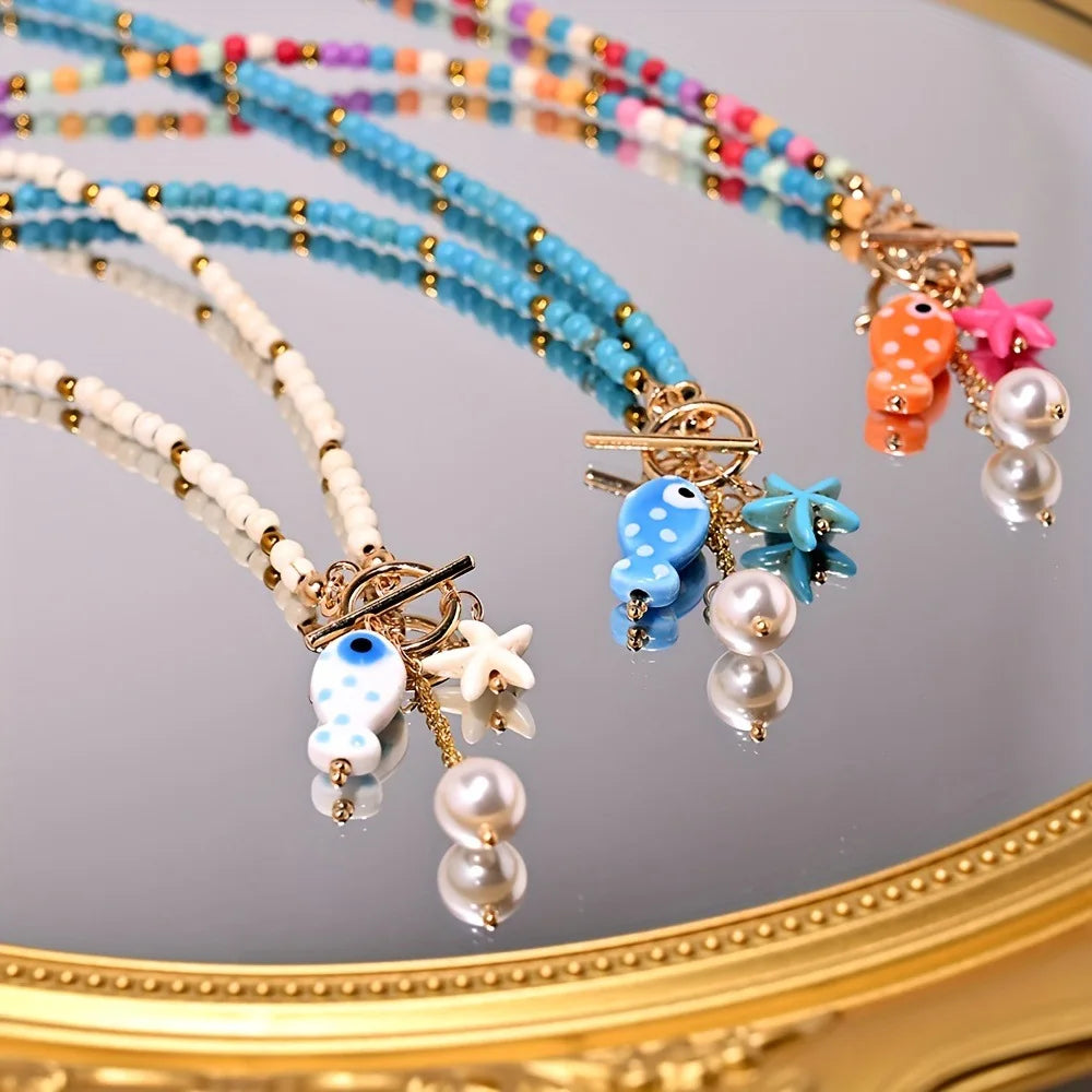 Collana con Pesce in Ceramica Colorata – Perle & Stella Marina Donna Estate 2026