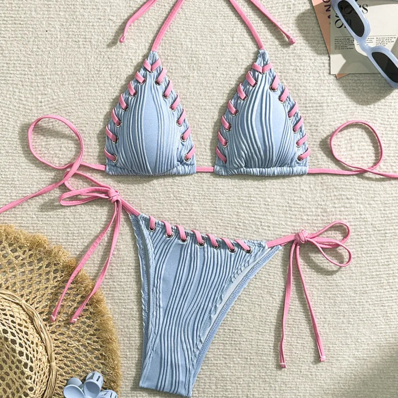 Bikini Donna 2026 Brasiliano Sexy Due Pezzi per Mare Piscina e Vacanze - Lido nova 