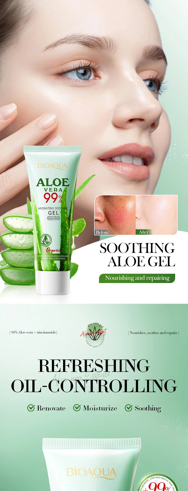 Gel Aloe Vera Lenitivo Viso & Corpo – Idratazione Fresca & Comfort Pelle Sensibile | Lido Nova