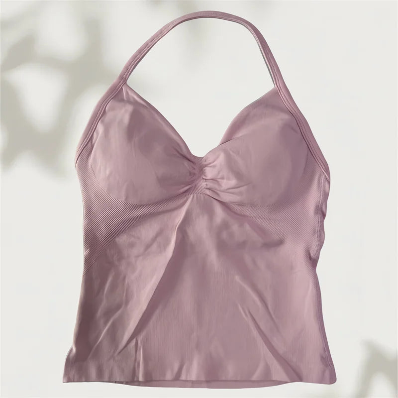 Set Yoga Donna 2026 Seamless con Tank Top Longline e Shorts Scrunch - Lido nova 