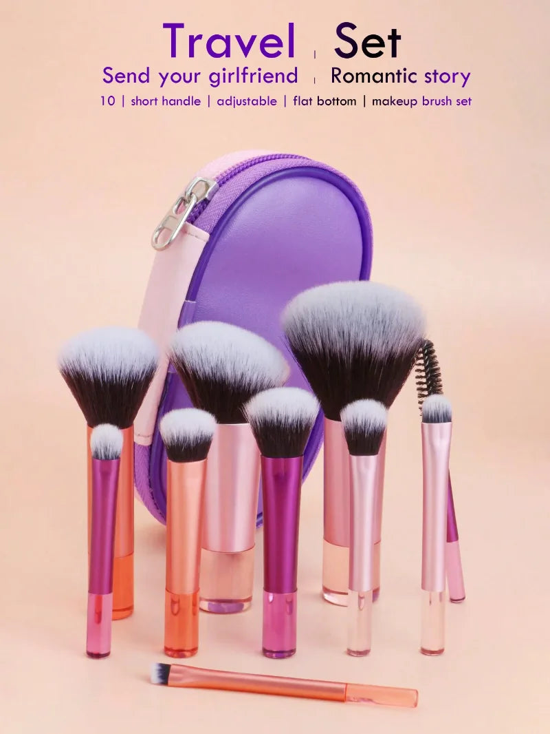 LidoNova Set Pennelli Trucco Compatto Multiuso 10 pz