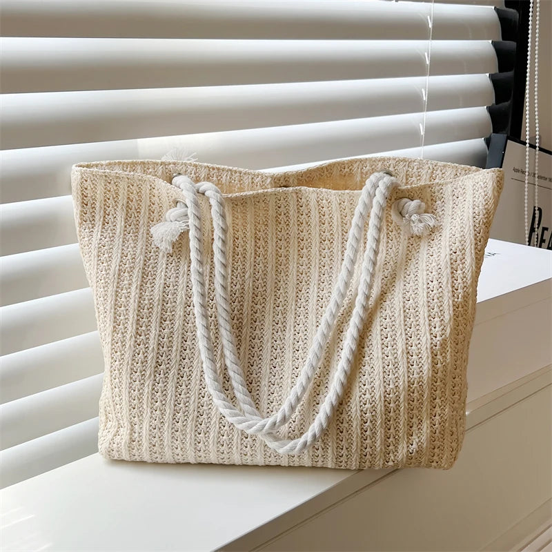 Woven Raffia Tote Bag – Boho Luxury Women's Summer 2026
