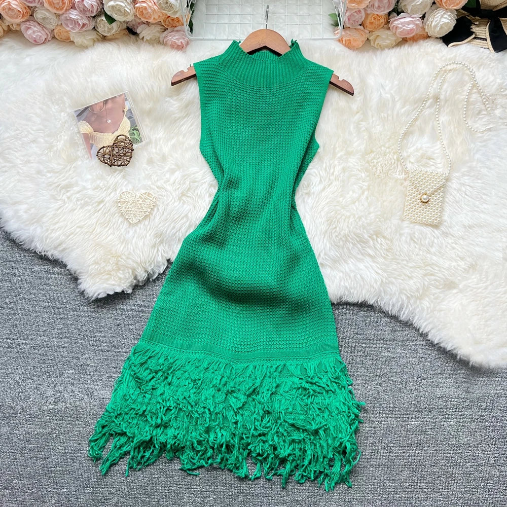 Abito Estivo Donna 2025 – Bodycon Senza Maniche con Dettagli Openwork - Lido nova 