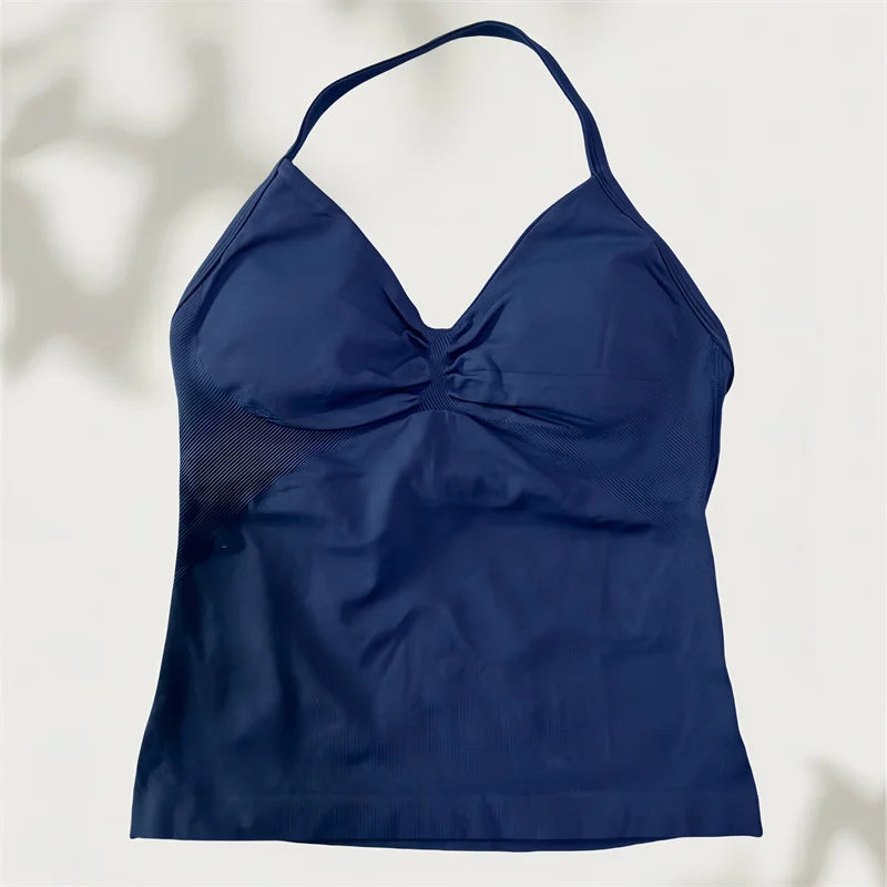 Set Yoga Donna 2026 Seamless con Tank Top Longline e Shorts Scrunch - Lido nova 