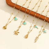 Ocean Necklace with Starfish &amp; Shell – Gold-Plated Stainless Steel Women's Summer 2026