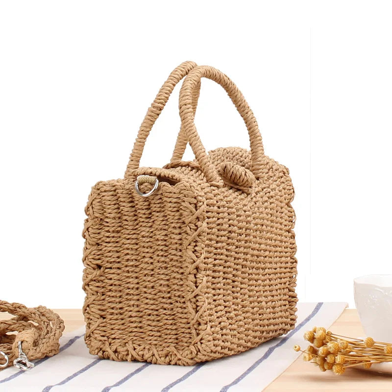 Borsa a Cesto in Rattan Intrecciato – Boho Handmade Donna Estate 2026