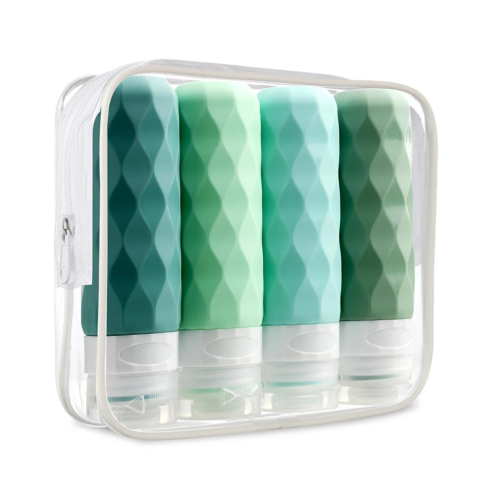 Set 4 Flaconi Viaggio Silicone Anti-Perdita (4 pz) – Ricaricabili