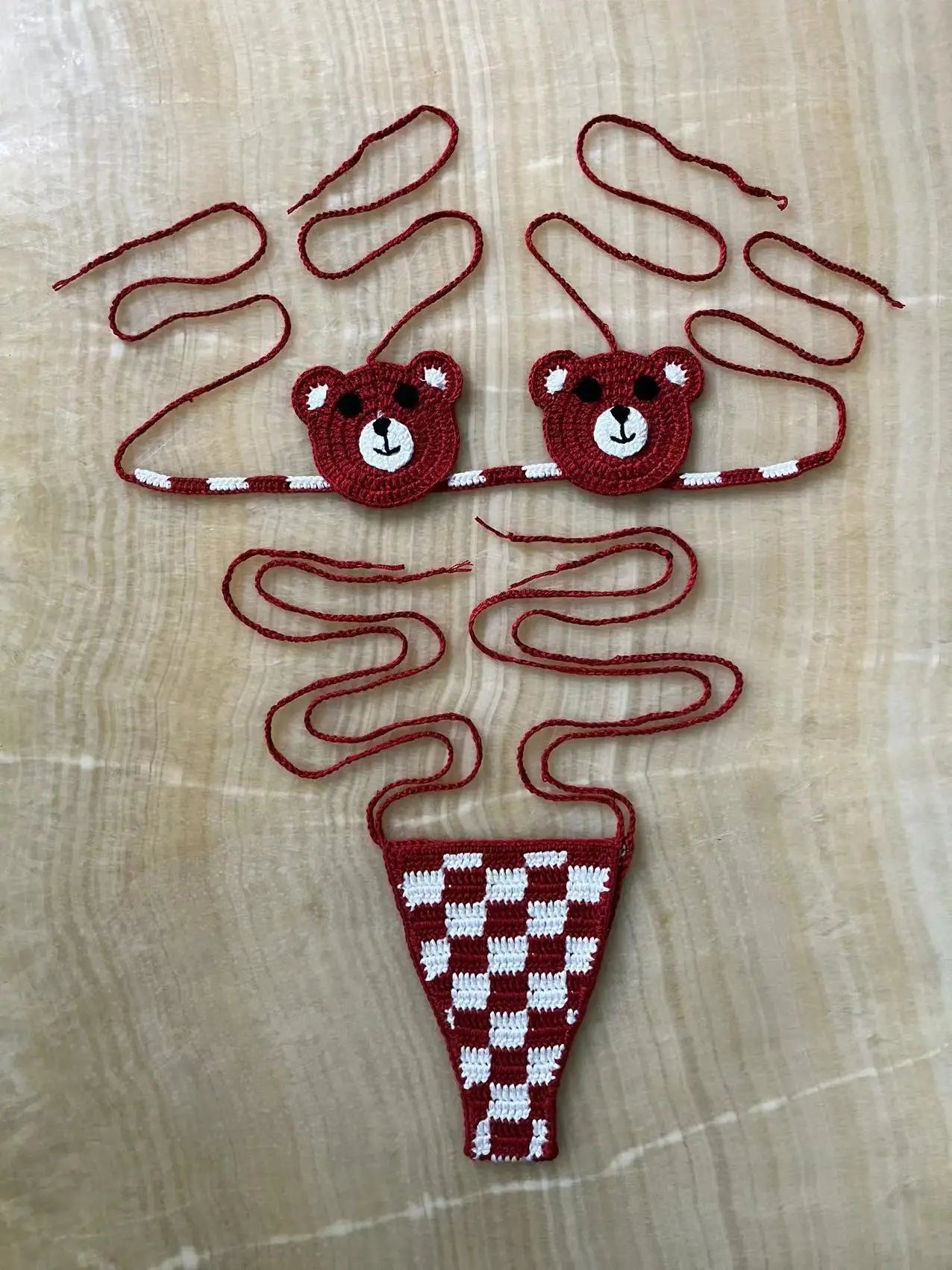 Micro Bikini Donna 2026 in Crochet Kawaii con Slip Thong Sexy da Mare - Lido nova 