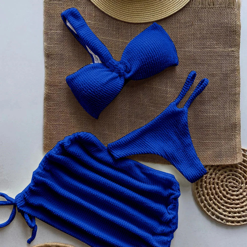 Set Bikini Donna 2026 Micro 3 Pezzi con Slip Brasiliano Thong Sexy da Mare - Lido nova 