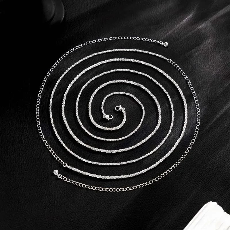 Double Layer Silver Waist Chain – Minimal Belly Chain for Women Summer 2026