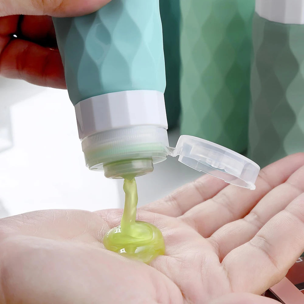 Set 4 Flaconi Viaggio Silicone Anti-Perdita (4 pz) – Ricaricabili