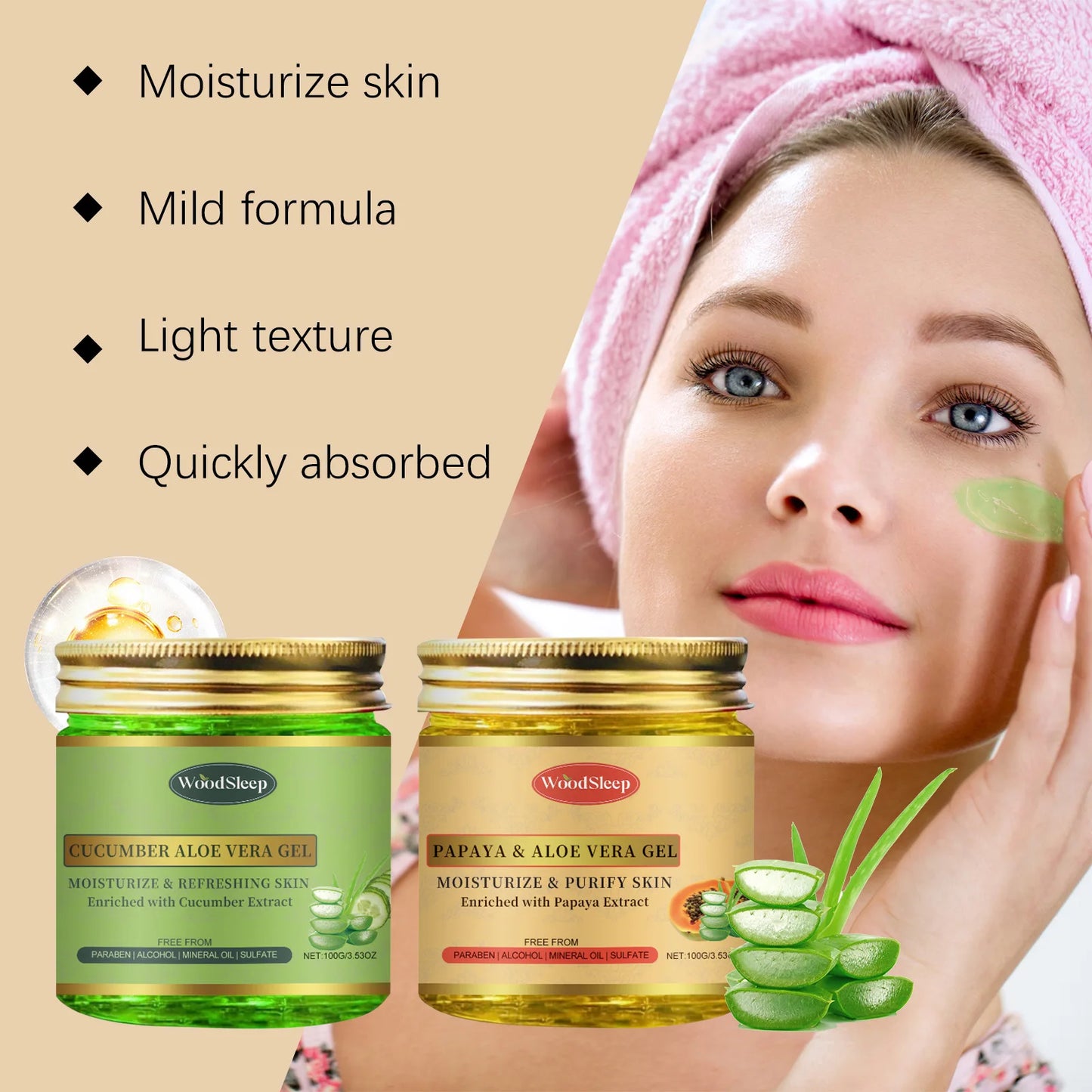 Gel Aloe Vera Lenitivo – Idratazione Profonda & Comfort per Pelle Sensibile (Viso) | Lido Nova