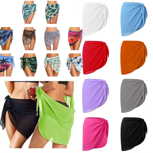 Sarong Corto Donna 2026 in Chiffon Trasparente Come Cover-Up per Bikini - Lido nova 