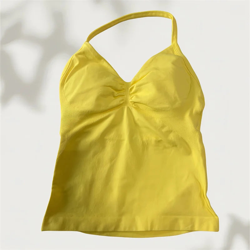 Set Yoga Donna 2026 Seamless con Tank Top Longline e Shorts Scrunch - Lido nova 