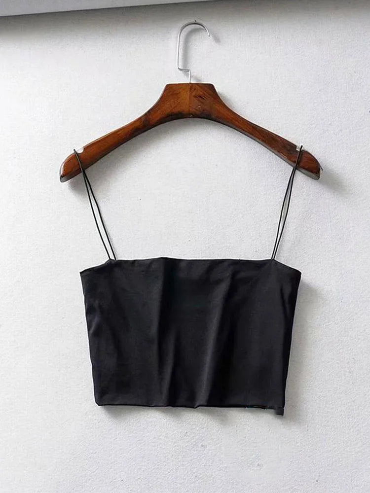 Crop Top Donna 2026 in Cotone Elasticizzato Senza Maniche Sexy Basic - Lido nova 