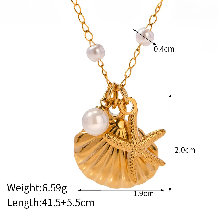 Collana Boho Dorata con Conchiglia & Perla – Charm Geometrico Donna Estate 2026