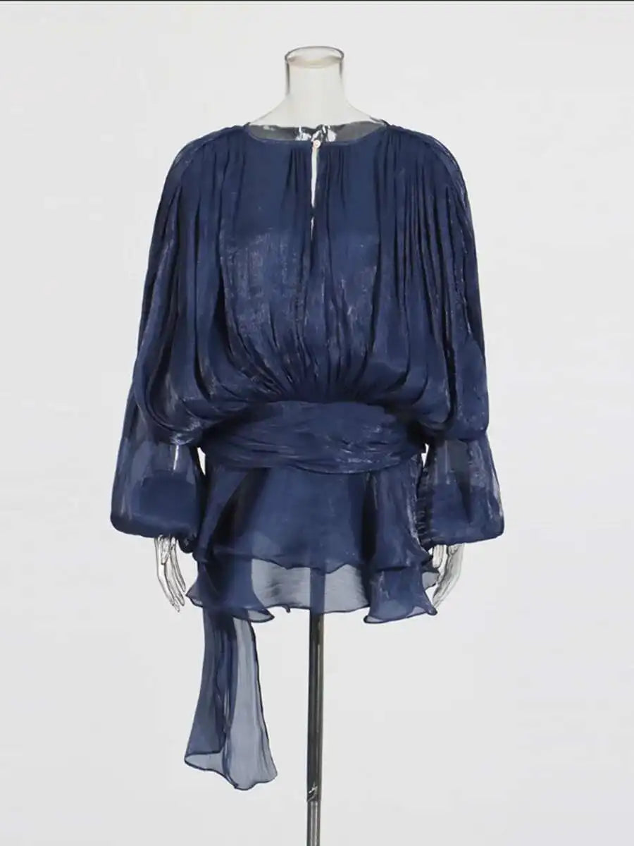 Mini Abito Estivo Donna 2026 con Scollo a V e Maniche Lunghe - Lido nova 