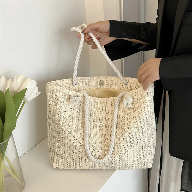 Woven Raffia Tote Bag – Boho Luxury Women's Summer 2026
