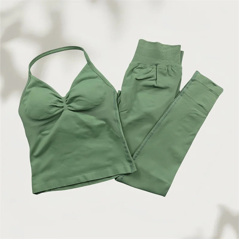 Set Yoga Donna 2026 Seamless con Tank Top Longline e Shorts Scrunch - Lido nova 