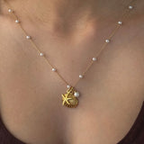 Collana Boho Dorata con Conchiglia & Perla – Charm Geometrico Donna Estate 2026