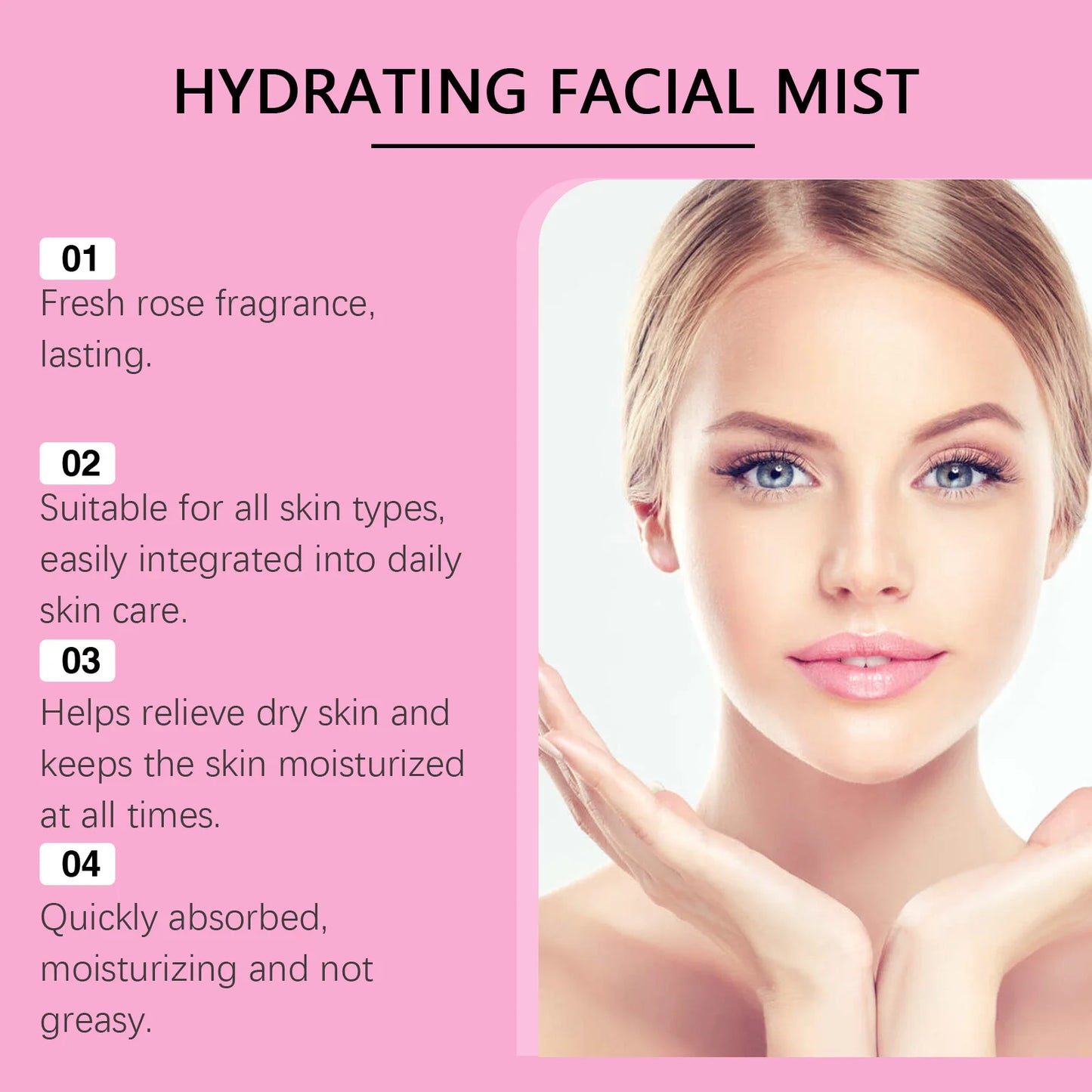 Spray Viso alla Rosa – Face Mist Idratante & Tonico Fresh (Unisex) | Lido Nova