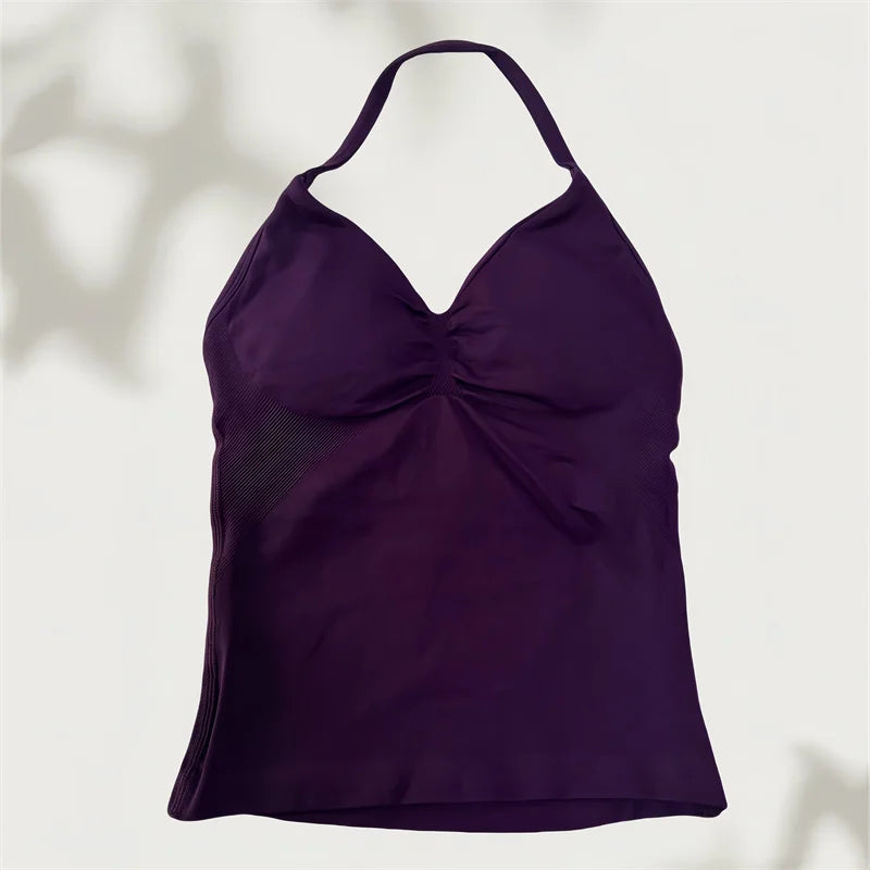 Set Yoga Donna 2026 Seamless con Tank Top Longline e Shorts Scrunch - Lido nova 