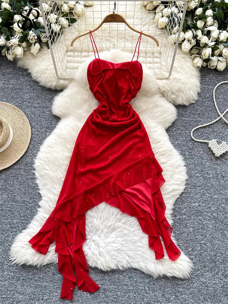 Abito Copricostume Donna 2026 in Mesh Brillante con Fiori 3D per Beach Party - Lido nova 