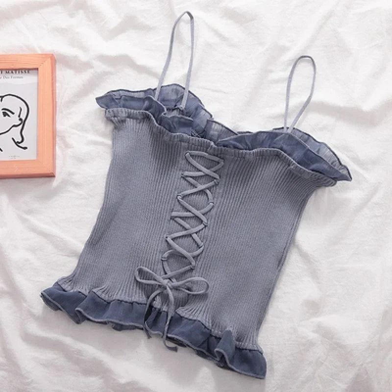 Tank Top Donna 2026 in Chiffon con Schiena Incrociata Plus Size Casual Chic - Lido nova 