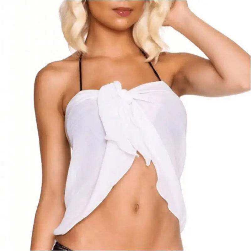 Pareo Estivo Donna 2026 Nero Sheer 50x180 cm Bikini Wrap Multiuso - Lido nova 