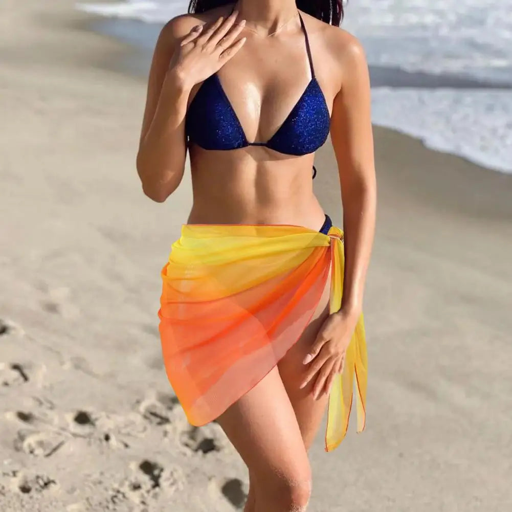 Pareo Estivo Donna 2026 in Chiffon Sfumato Foulard Bikini Cover-Up - Lido nova 