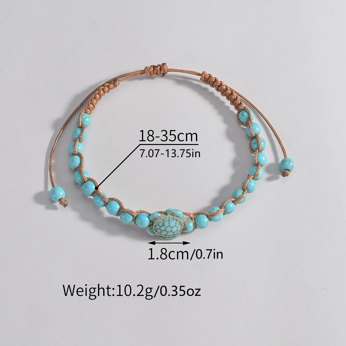 Cavigliera Ocean con Tartaruga Turchese – Regolabile Donna Estate 2026